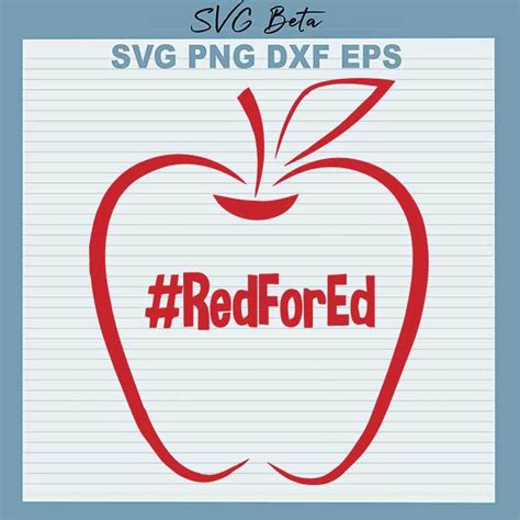 Red for ed SVG cut file for shirt craft and handmade products