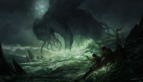 HD Fantasy Cthulhu Rising Wallpaper by Jorge Jacinto