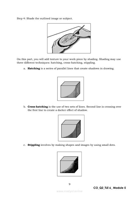 TLE 6 Industrial Arts – Module 5: Sketching, Shading, and Outlining of Bamboo, Wood, and Metal ...