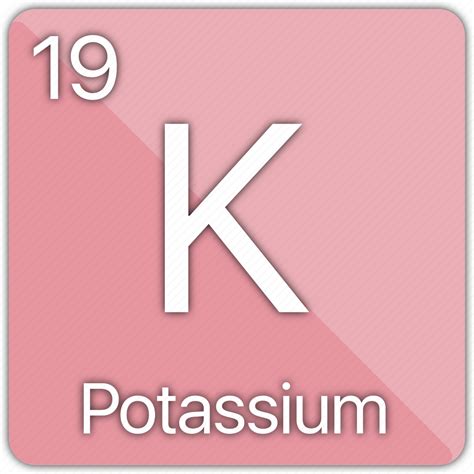 Potassium, alkali, banana, element, metal, periodic table icon ...