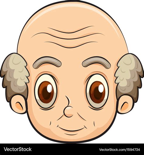 A bald old man Royalty Free Vector Image - VectorStock