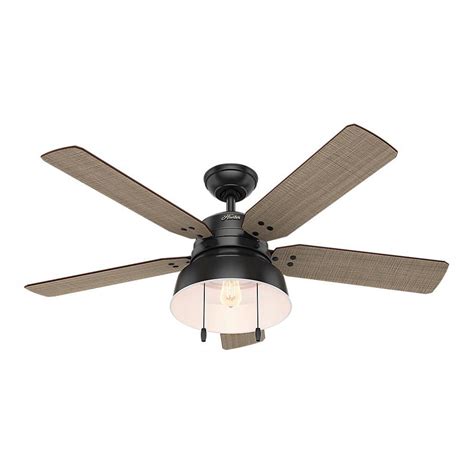 Hunter Mill Valley 52 in. LED Indoor/Outdoor Matte Black Ceiling Fan ...