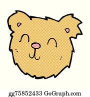 450 Comic Cartoon Happy Teddy Bear Face Clip Art | Royalty Free - GoGraph