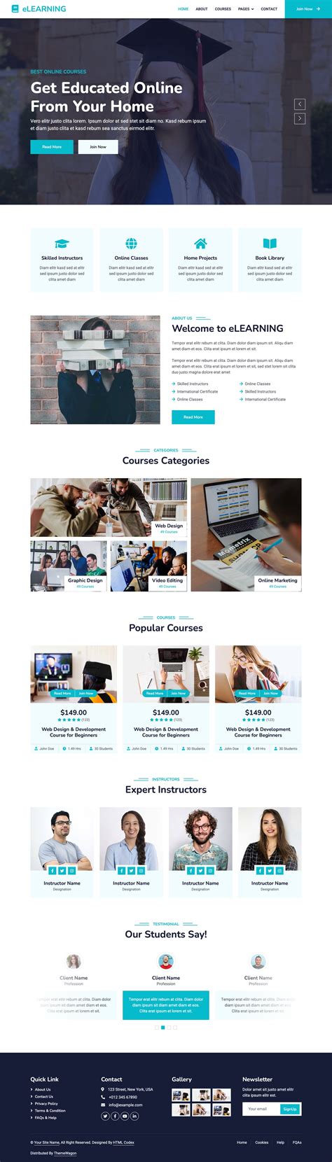 eLEARNING - Free Bootstrap Education Template