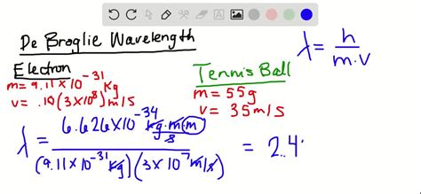 SOLVED:Calculate the de Broglie wavelength for each of the following. a ...