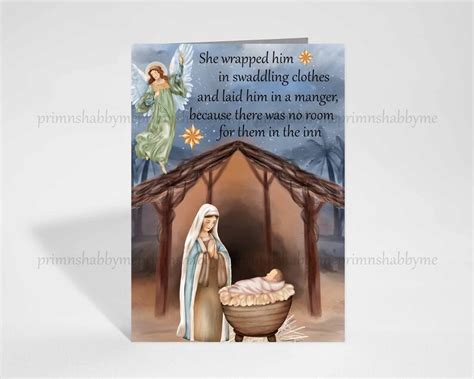 Printable Nativity Scene Christmas Cards 5x7 4x6 | Etsy