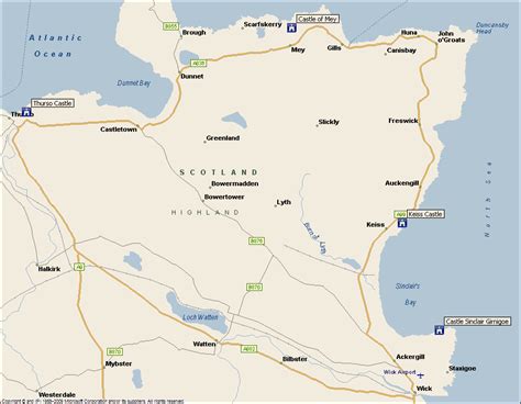 Castle of Mey Castle Sinclair Girnigoe Keiss Castle Thurso Castle Map Scottish Castles of ...