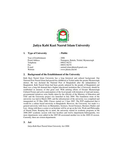 (PDF) Jatiya Kabi Kazi Nazrul Islam University