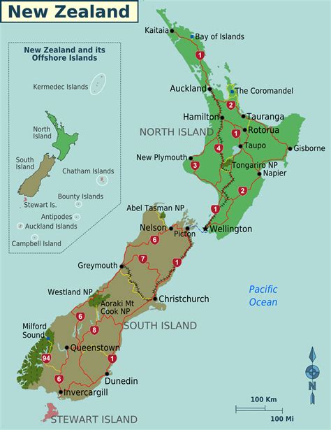 New Zealand Regions Map • Mapsof.net