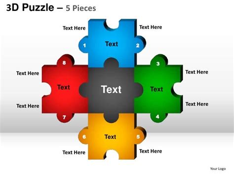 5 puzzle pieces powerpoint presentation templates