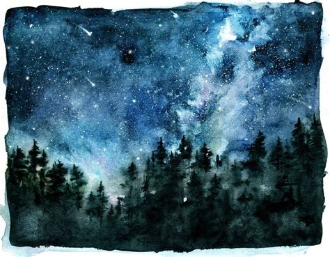 turecepcja | Watercolor night sky, Watercolor images, Watercolor paintings