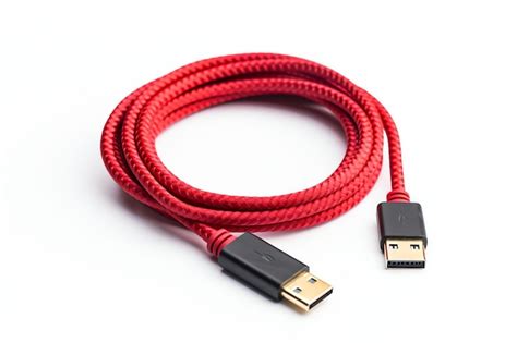 Premium AI Image | a red cable with black connectors