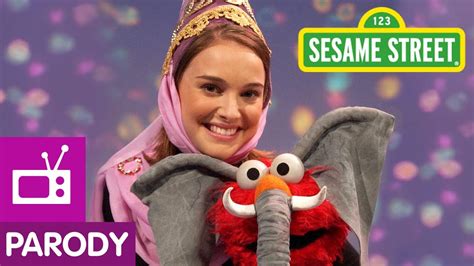 Sesame Street: Natalie Portman And Elmo Are Princess & Elephant - YouTube