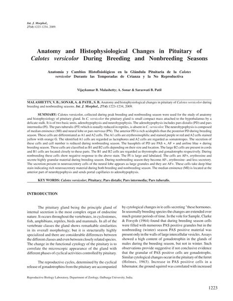 Anatomy and Histophysiological Changes in Pituitary of Calotes ...