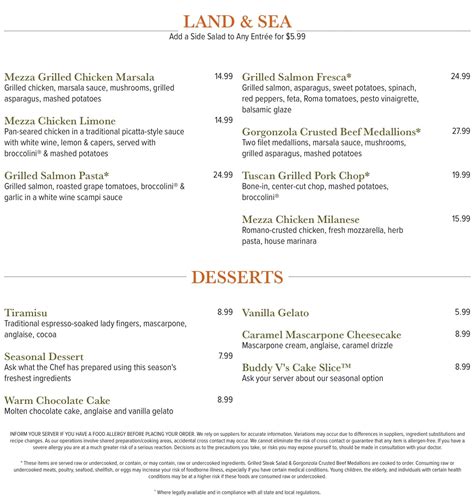 Brio Italian Grille Rancho Cucamonga, CA Menu (Updated: November 2022)