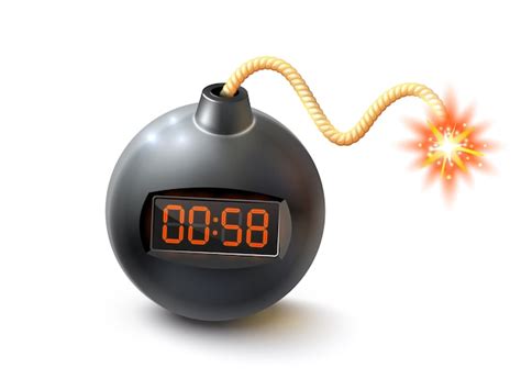 Free Vector | Bomb With Timer Illustration