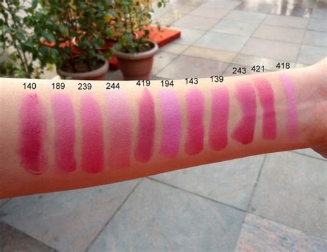 INGLOT Lipstick Swatches #418, 421, 243, 139, 143, 194, 419, 244, 239 ...