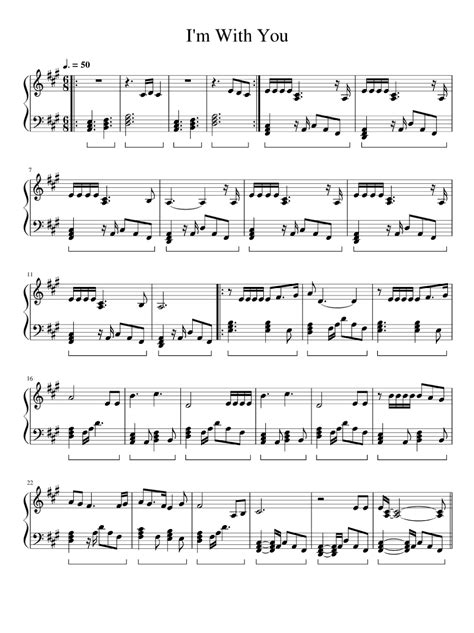 I'm With You (arr. Eduardo Sabino) by Avril Lavigne Sheet Music for Easy Piano at Sheet Music Direct