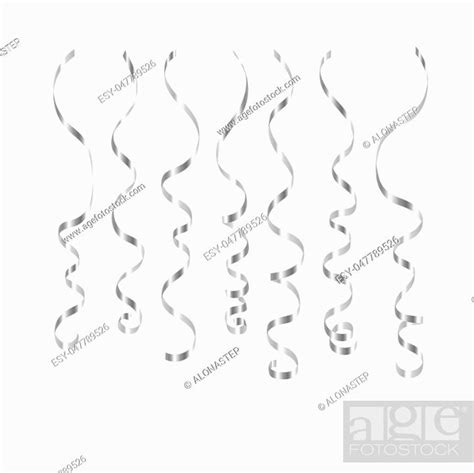 Party decorations golden and silver streamers Vector Image - Clip Art ...