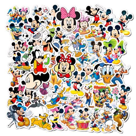 50 pcs Mickey Mouse Cartoon Waterproof Stickers | Shopee Malaysia