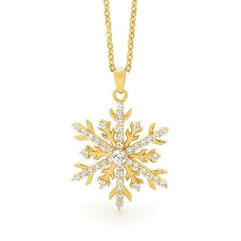 Yellow Gold Snowflake Necklace