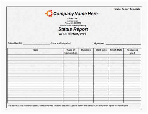 Free Monthly Report Template | Free Word Templates