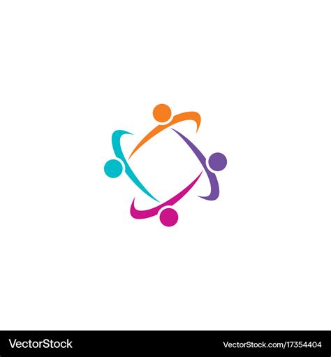 Circle people group logo Royalty Free Vector Image