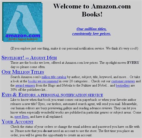 Check Out Amazon's Early Web Page Design - Business Insider