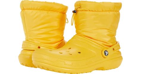 Crocs™ Synthetic Classic Lined Neo Puff Boot in Yellow - Lyst