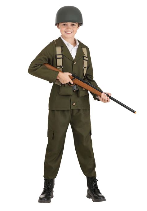 Child Deluxe WW2 Soldier Costume | Military Costumes