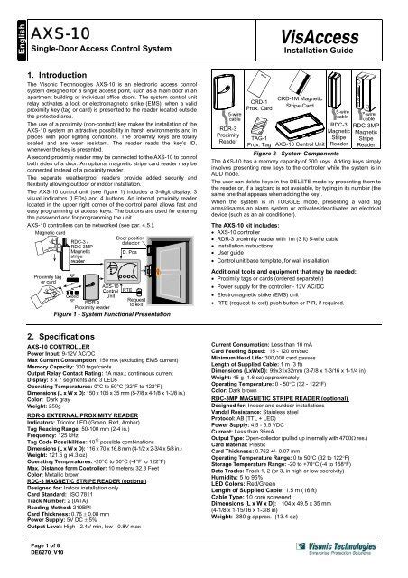 Installation Guide - Visonic Technologies