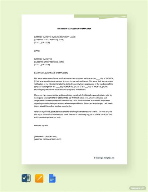 Maternity Leave Email Template - prntbl.concejomunicipaldechinu.gov.co