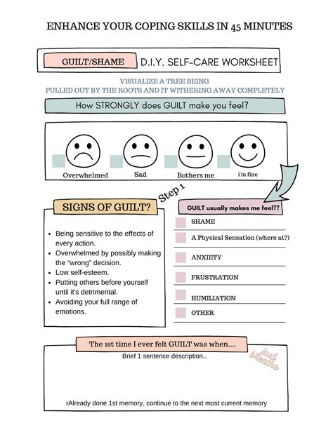 Guilt & Shame Enhance Your Coping Skills Journal Self-care - Etsy Canada | Coping skills, Self ...