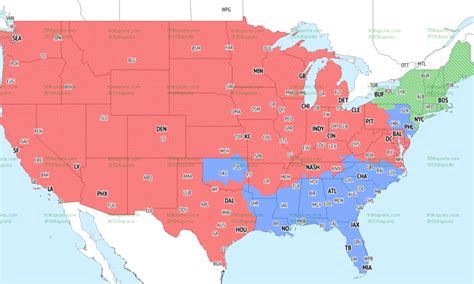 TV broadcast maps for Week 18 of NFL action