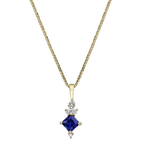 Vintage Sapphire Necklace Sapphire Bridal Necklace Diamond | Etsy