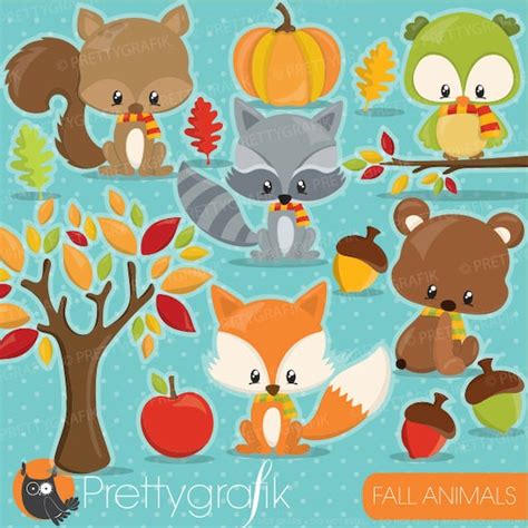 Fall animals clipart commercial use, clipart season vector graphics ...