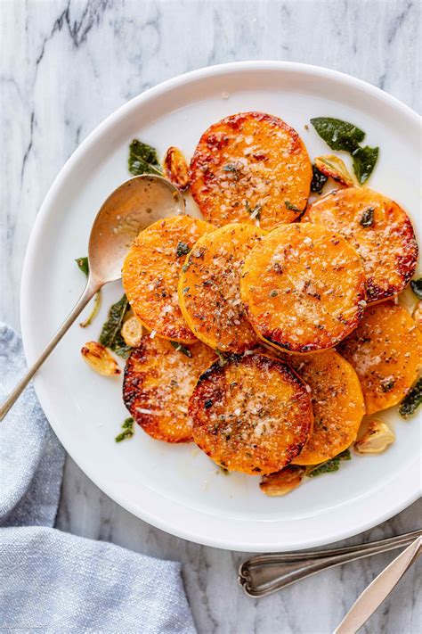 Roasted Garlic Butter Parmesan Butternut Squash - #butternut #sidedish ...