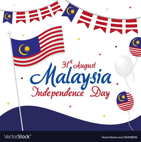 Malaysia independence day poster Royalty Free Vector Image