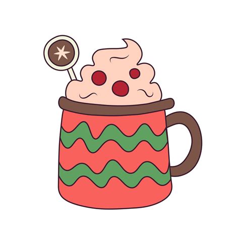 Funny Christmas mug in cartoon style 12808061 Vector Art at Vecteezy