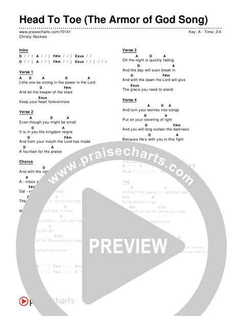 Head To Toe (The Armor Of God Song) Chords PDF (Christy Nockels) - PraiseCharts