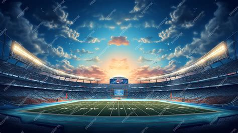 American football stadium background with beautiful sky | Premium AI ...