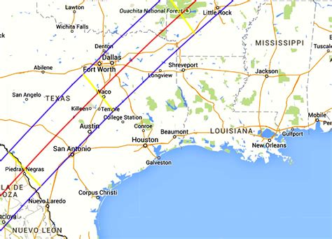 April 2024 Eclipse Path Texas Map - Elli Phyllys