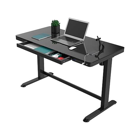 FlexiSpot 28"-48" Glass Adjustable Desk, Black (EG8B-E) at Staples