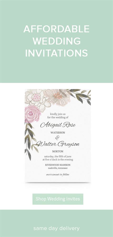 Same Day Wedding Invitations | Wedding invitations, Invitations, Affordable wedding invitations