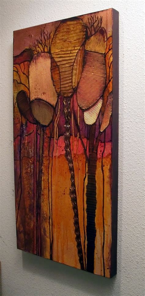 CAROL NELSON FINE ART BLOG: "ENCHANTED" 11065 daily painter mixed media tree abstract © Carol ...