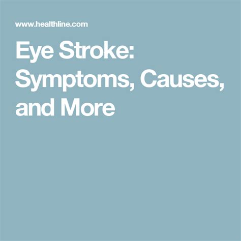 Eye Stroke: Symptoms, Causes, and More | Eye stroke, Natural health, Eyes