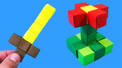 Origami Minecraft Blocks or Lego Bricks - DIY. Easy paper crafts - YouTube