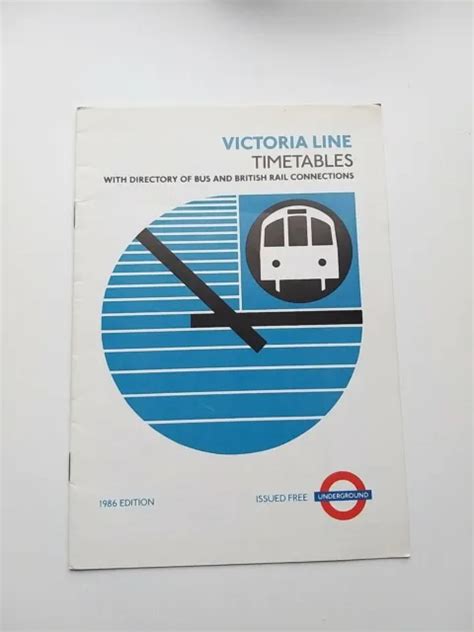 1986 VICTORIA LINE Timetable London Underground Tube Map £9.99 ...