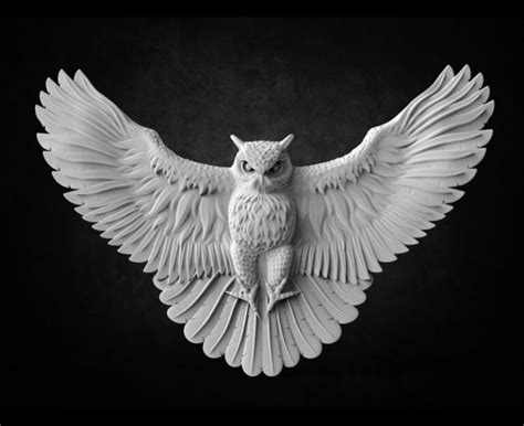 Owl 3D STL Model for CNC Router - Instant Download