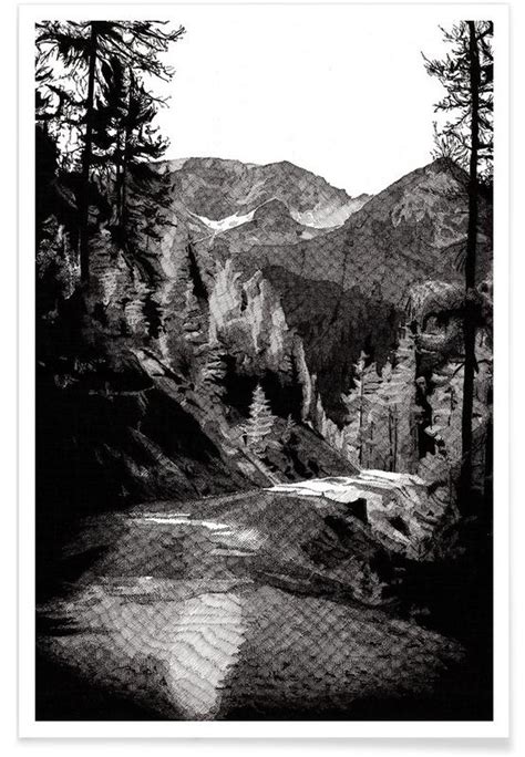 The Road Through The Forest Pencil Drawing Poster | JUNIQE